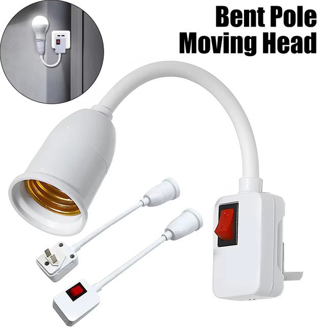 Szaoju E27 Lampenfassung mit Schalter und EU-Stecker, weiß, Tischlampe Basis für LED-Leuchtmittel - Bild 1