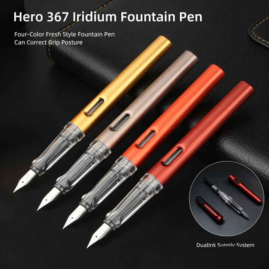 Hero 367 Füllfederhalter mit mattem Finish, 0,5 mm feine Spitze, Mehrfarben, Braun - Bild 2