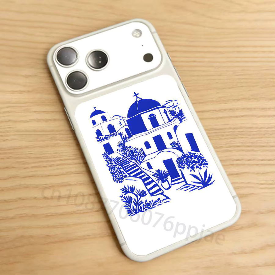 Santorini Full-Cover-Aufkleber für iPhone 17 Pro Max und iPhone 17 Pro, farbenfroher Schutzfolien-Sticker für die Rückseite, Multicolour - Bild 2
