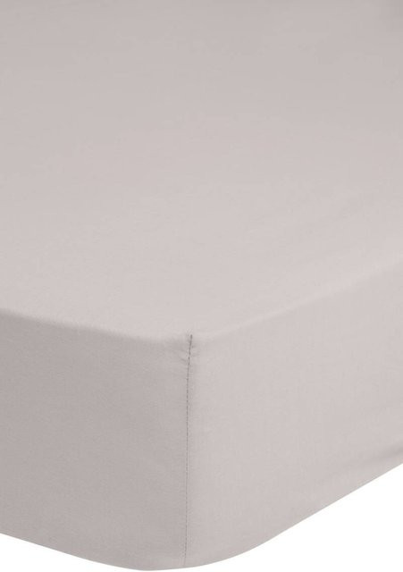 Good Morning Baumwoll Spannbetttuch in Sand und Grau, B/T: 140 x 200 cm - Bild 1