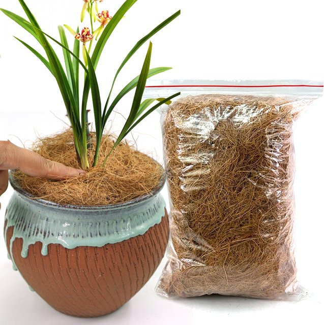 MUCIAKIE Bio-Kokosnussschalenfasern in Braun für Pflanzen, Reptilien und Vögel, 50–500 g - Bild 1