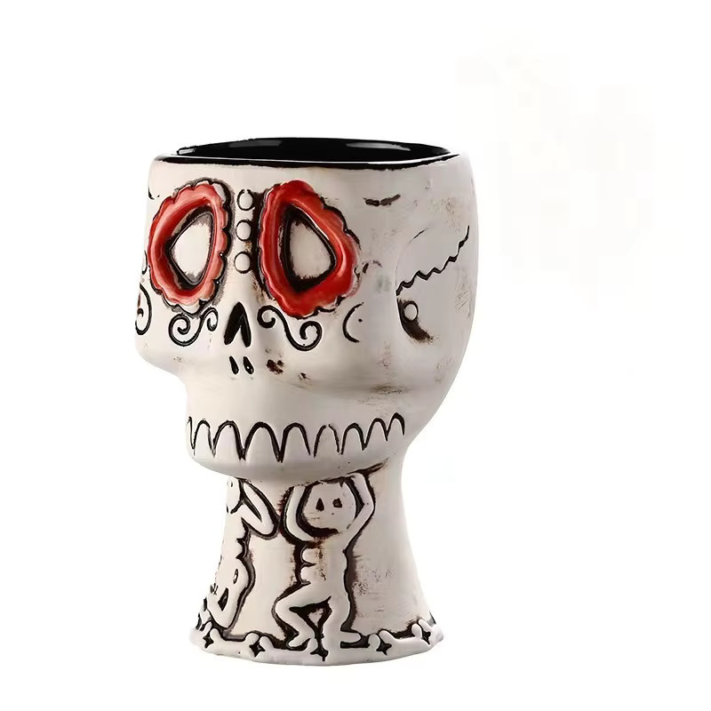 Hawaiianische Tiki Cup Totenkopf Keramiktasse für deine Home Bar und Cocktail-Abende - Bild 3