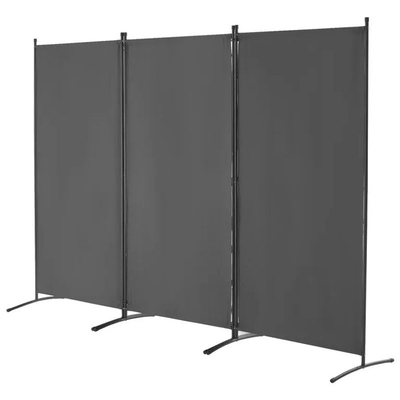 Buying Solutions MB Raumteiler mit 3 Paneelen aus Metall und Textil in Grau, freistehend und minimalistisch - Bild 3