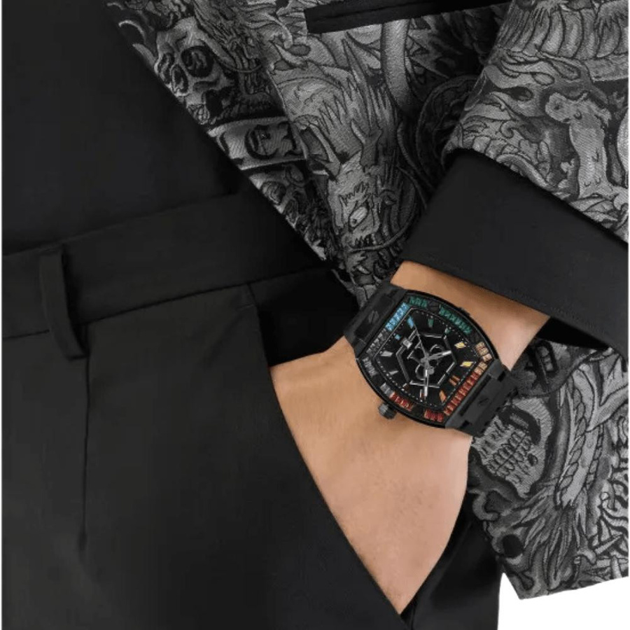 Philipp Plein Herrenuhr The Hexagon Phantom, Quarz, Edelstahl, 44 mm, Schwarz - Bild 2