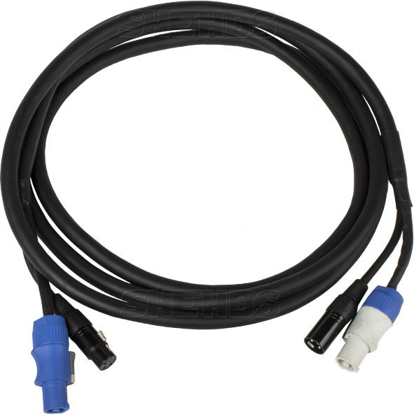 Shehds PowerCon und DMX Signal Leitung Kabel für Bühnenbeleuchtung, Länge: 2,5 m - Bild 1