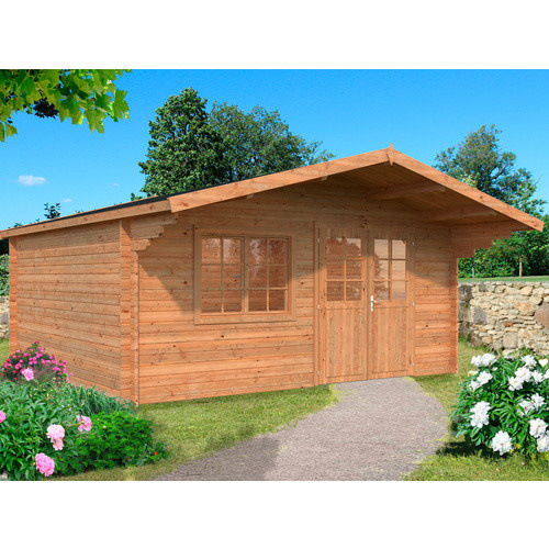 Blockbohlenhaus PALMAKO Britta aus Holz in Braun, B/H/T: 516 x 270 x 579 cm - Bild 2