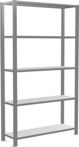 Schulte Grundregal Büro-Steckregal MULTIplus85 verzinkt in Silber/Grau mit 5 Fachböden und Kreuzstrebe, B/T/H: 180 x 100 x 30 cm - Bild 1