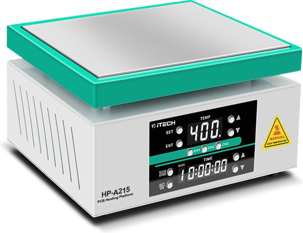 ITECH Digitale PCB-Vorheizstation in Weiß für SMT SMD BGA Rework und Reparatur mit Zeitsteuerung - Bild 1