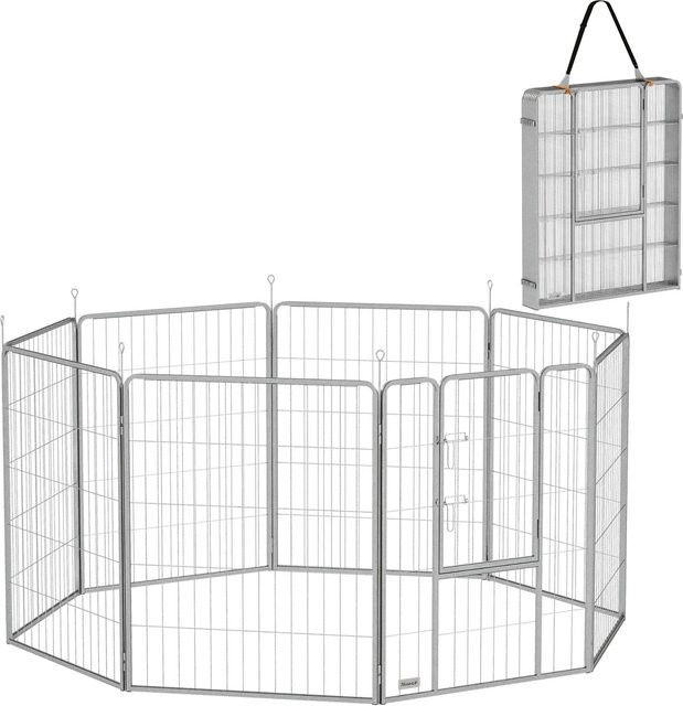 PawHut Welpenauslauf aus Stahl in Silber, B/T/H: 160 x 160 x 100 cm - Bild 1