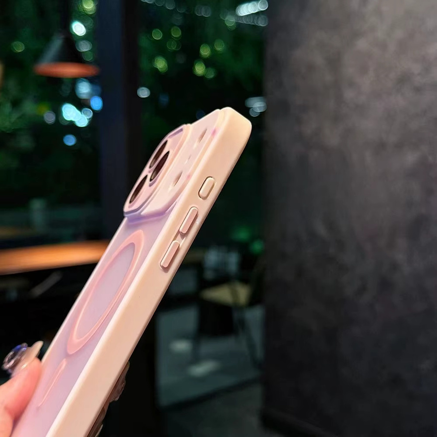 Dopamin Silikon-Hybrid Handyhülle für Apple iPhone 17 Air 16E 15 14 Plus 13 Pro Max in Rot mit magnetischer kabelloser Ladung und stoßfestem Matt-Finish - Bild 2