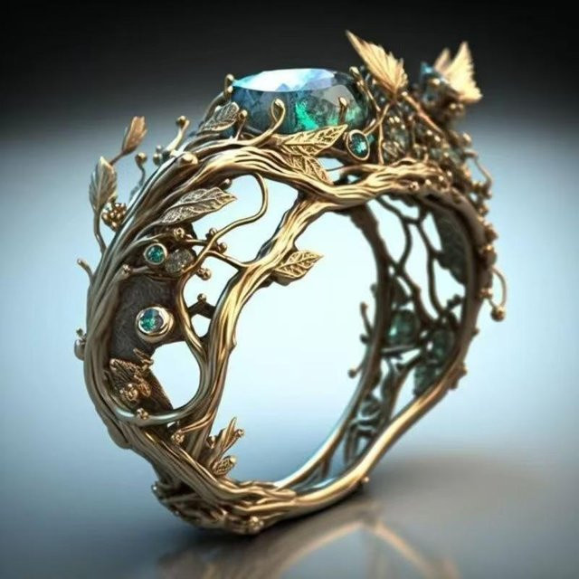 Ring Kupfer, vergoldet, Zirkonia, Damen - Bild 1