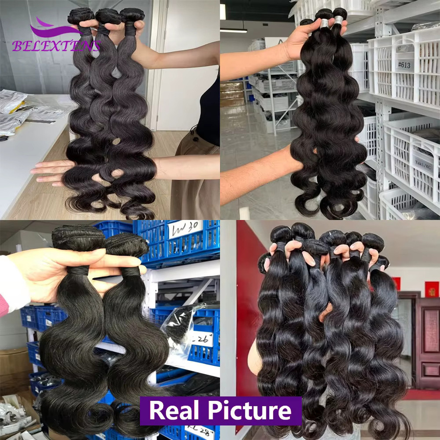 BELEXTENS Body Wave Bundles mit Lace Closure Haarverlängerung, 3 Bundles - Bild 3