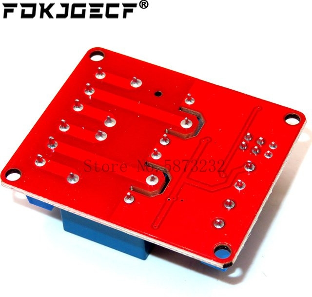 2-Kanal-Relaismodul mit Optokoppler für Hoch- und Niedrig-Trigger, DC 5 V 12 V 24 V, Farbe: Rot - Bild 1