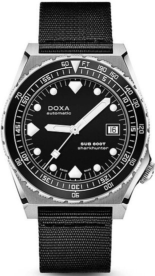 Doxa SUB600T Sharkhunter Armbanduhr, Automatik, Edelstahl, 40 mm, Schwarz - Bild 1