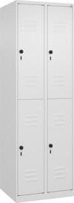 C+P Doppelstock-Spind Classic PLUS mit 2 Abteilen in Weiß, H x B x T: 185 x 60 x 50 cm - Bild 1