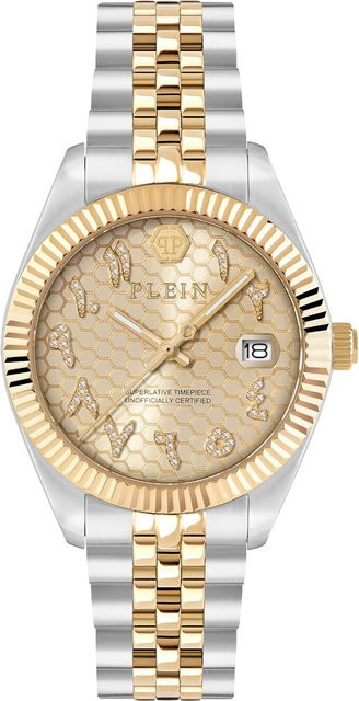 Philipp Plein Damenuhr, Quarz, Edelstahl, 34 mm, Champagner, 5 ATM - Bild 1