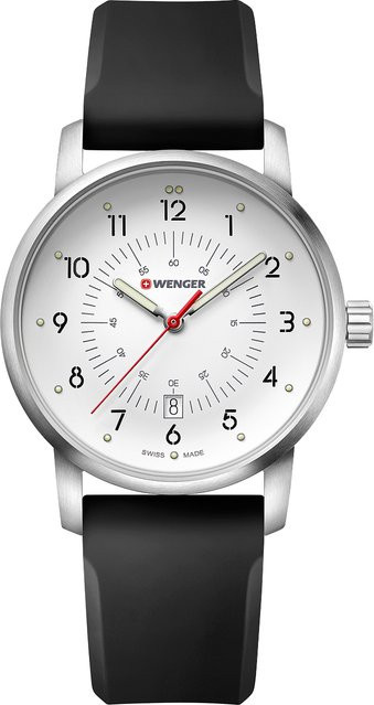 Wenger Herrenuhr, Quarz, Edelstahl, Silikon, 42 mm, 10 ATM - Bild 1