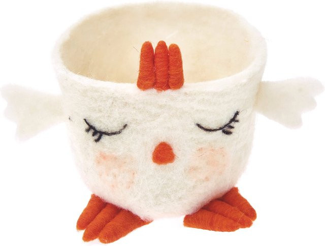 Rico Design Filzschale Küken Weiß B: 11,5 cm, H: 9 cm - Bild 1