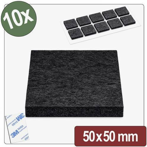 Quadrios 26SA136 Filzgleiter selbstklebend, rund, Schwarz, 10 Stück, Durchmesser: 5 cm, Höhe: 0,4 cm - Bild 1
