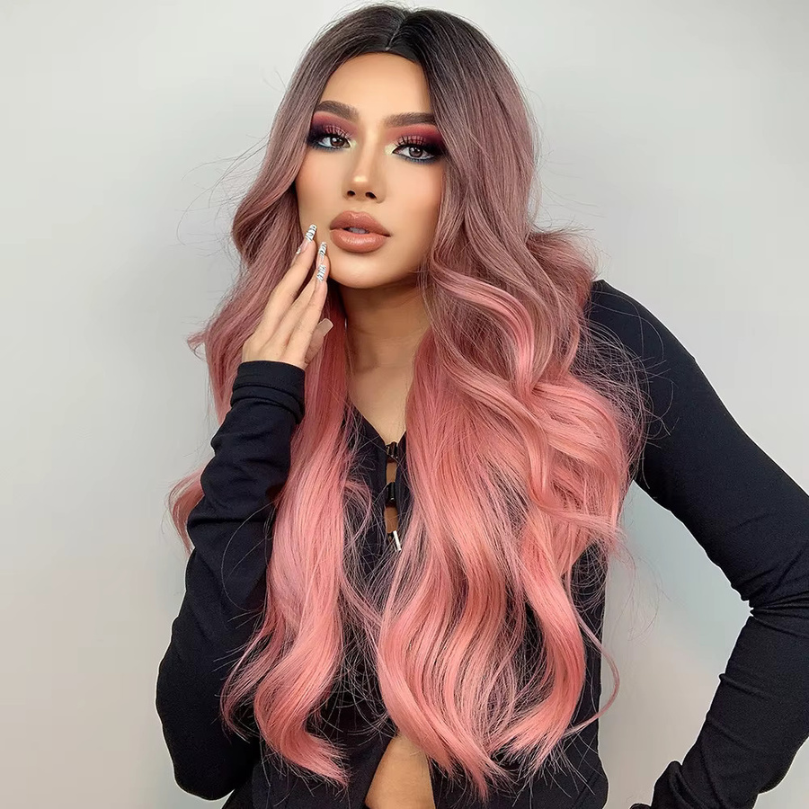 HAIRCUBE Perücke, Ombre Rosa, Synthetisch, Lange, Damen - Bild 3