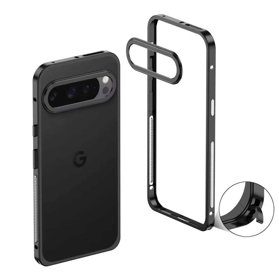 Choice Metall-Schutzhülle aus Aluminiumlegierung für Google Pixel 10, 9 und 8 Pro XL, stoßfest und wärmeableitend, in Schwarz oder Grau - Bild 2
