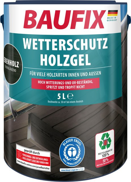 BAUFIX Wetterschutz-Holzgel in Ebenholz, 5 Liter - Bild 1