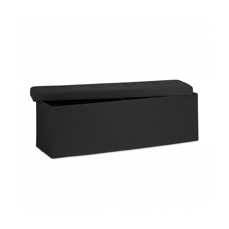 Relaxdays Sitzbank aus Leinen in Schwarz, faltbar, B/T/H: 114 x 38 x 38 cm - Bild 2