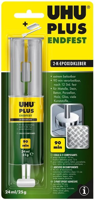 UHU Plus Endfest 2-K-Epoxidkleber in der Doppelkammerspritze, transparent, 25 g - Bild 1