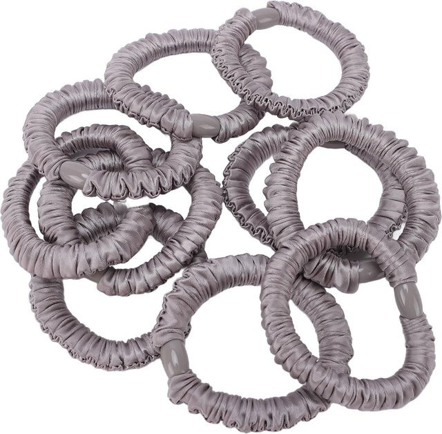 10 Stück Scrunchies, Silber grau, Damen - Bild 1