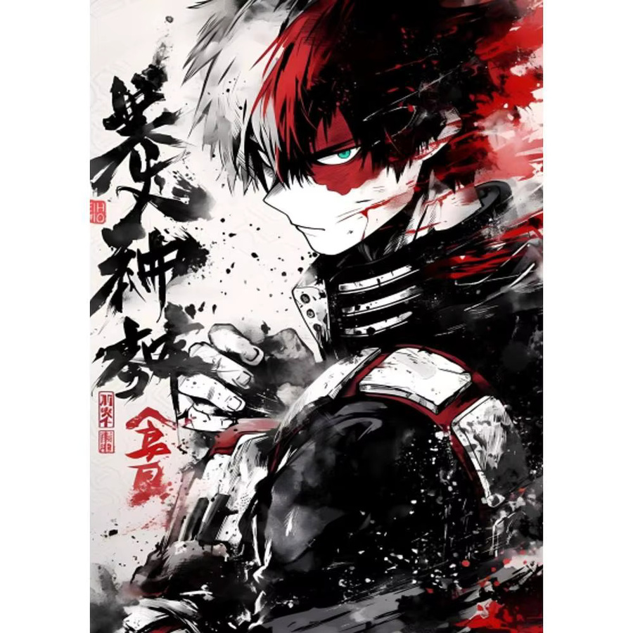 Selbstklebender Anime-Poster Druck Todoroki Shoto Motiv in Mehrfarbig für Wohnzimmer und Schlafzimmer - Bild 7
