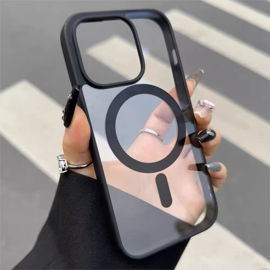 Transparente Magnetische Schutzhülle für iPhone 11 bis iPhone 17 Pro Max mit MagSafe Unterstützung in Weiß - Bild 1
