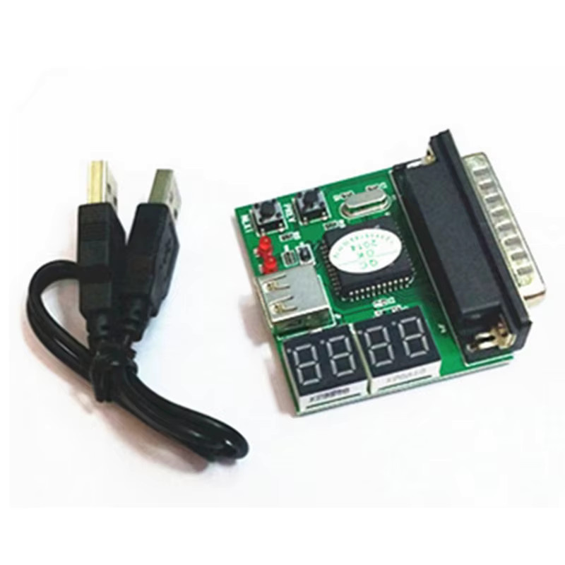 OULLX 25Pin Diagnosekarte mit USB Parallel Port für Laptop und Computer Motherboard als 4-stelliger Post Tester Analysator in Multicolor - Bild 2