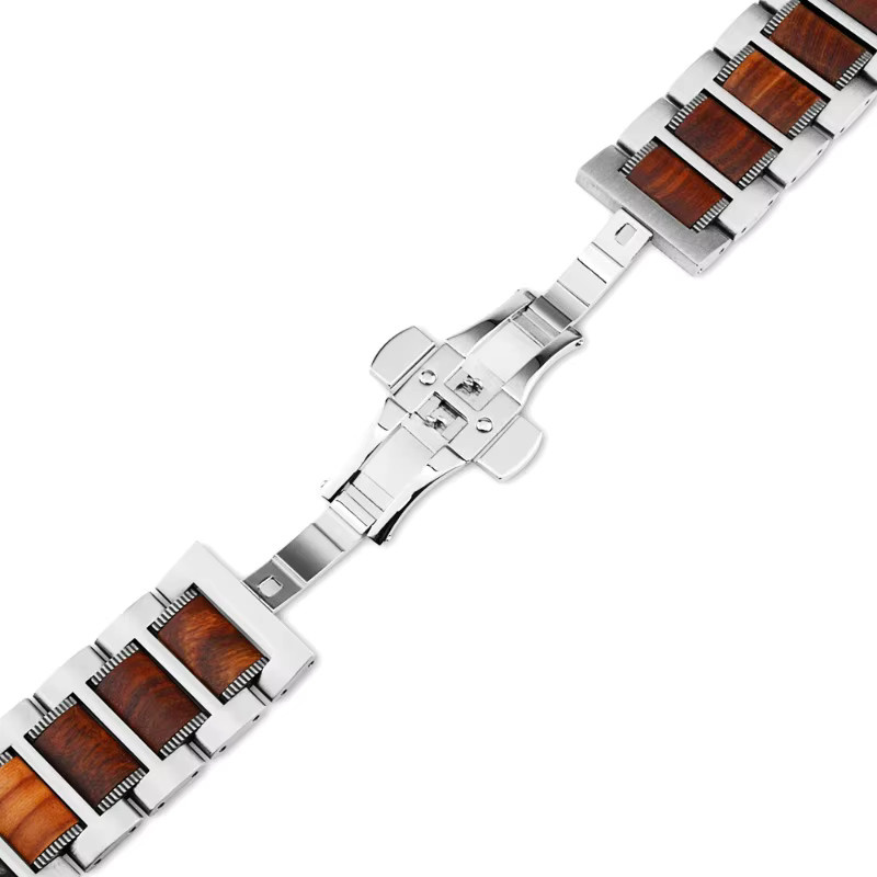 Uhrenarmband Edelstahl, Rosenholz, 22 mm, Unisex - Bild 5