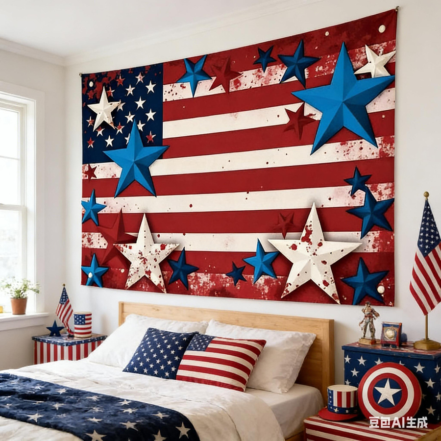 Patriotischer Wandteppich Sterne und Streifen von JMG Household Supplies aus Polyester, B: 60 cm, H: 40 cm - Bild 6