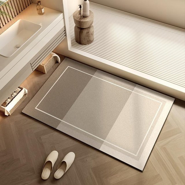 Yiran Furniture Badezimmer Fußmatte aus Kieselgur, schnelltrocknend und rutschfest, B/B: 80 x 120 cm - Bild 1