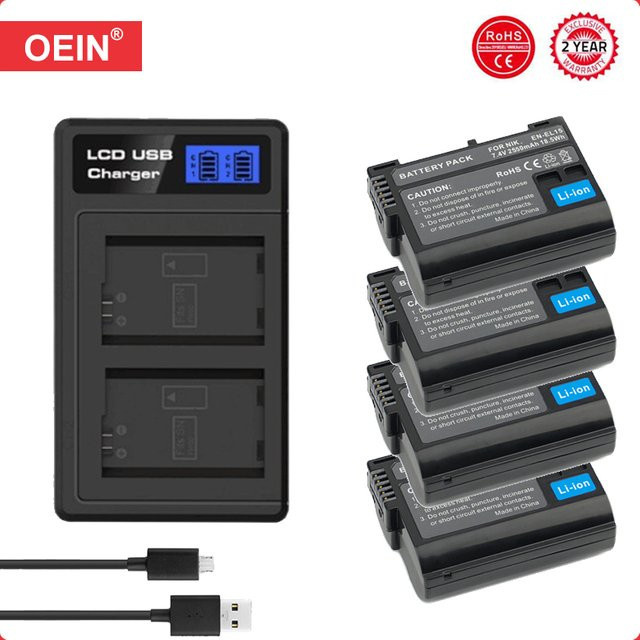Nikon EN-EL15 Kamera-Batterie mit 2550 mAh in Schwarz für DSLR-Modelle - Bild 1