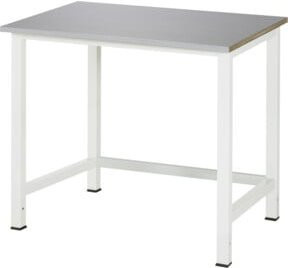 Rau Werktisch 900-1 in Grau mit Edelstahlplatte, B/T/H: 100 x 80 x 82,5 cm - Bild 1