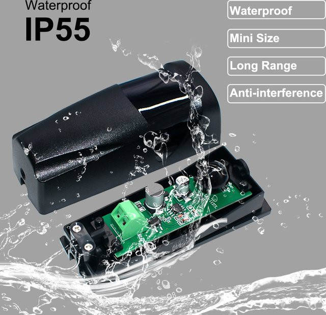 Scimagic-RC Infrarot Sensor Detektor Fotozelle für Garagentore und Tore, wasserdicht, Schwarz, 12-24V AC/DC - Bild 1