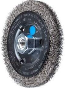 PFERD TOOLS Rundbürste ungezopft RBU für Winkelschleifer mit Edelstahl-Draht Ø 0,30 mm, Durchmesser: 125 mm, Breite: 12 mm, Gewinde: M14, Farbe: Blau/Silber - Bild 1