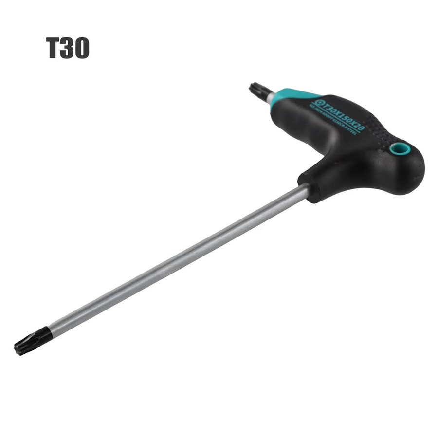 DAZZLEEX T-Griff Torx Schlüssel Doppel Kopf Reparatur Werkzeug T6-T30 in Schwarz - Bild 1
