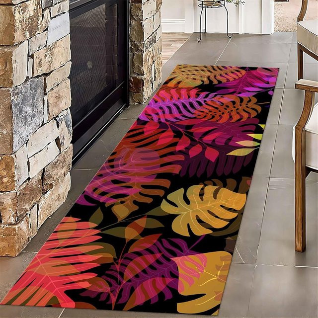 Lodestar Läuferteppich mit Blumenranken-Muster, moderner und rutschfester Teppich für Flur, Küche oder Wohnzimmer, B/T: 40 x 120 cm, Mehrfarbig - Bild 1