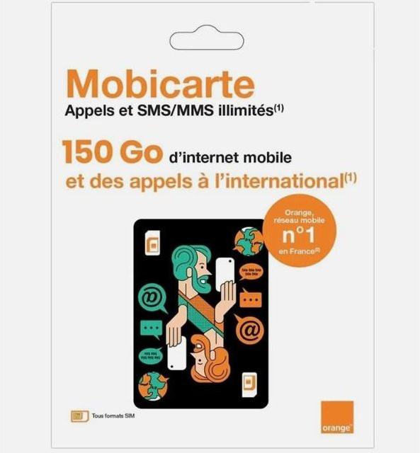 Orange Prepaid-SIM-Karte mit 150 GB Datenvolumen, unbegrenzten Anrufen und unbegrenzten SMS ohne Vertrag - Bild 1