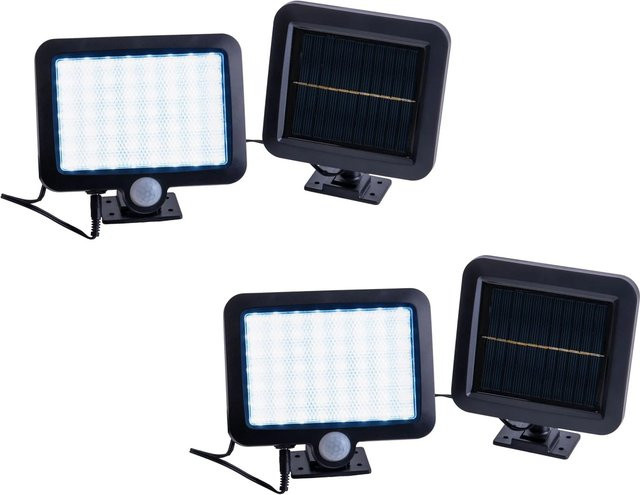 Näve LED-Solar-Außenwandleuchte Pepe Schwarz 2er-Set B/H/T: 13 x 15 x 5,5 cm - Bild 1