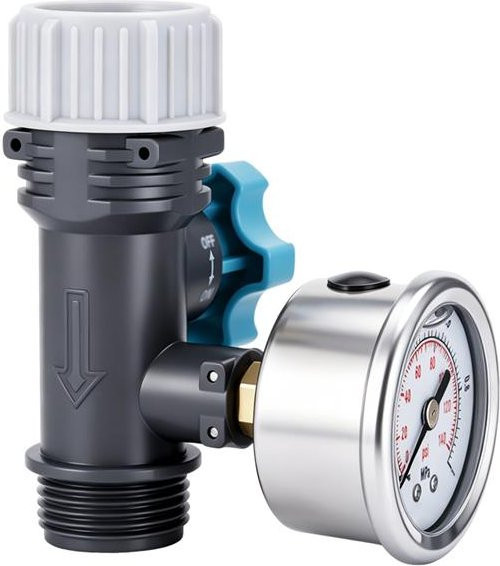 Adhere To Fly Druckminderer 3/4 Zoll mit Manometer als einstellbares Wasserdruckregelventil für dein Gartenbewässerungssystem, Mehrfarbig - Bild 1