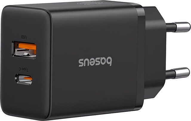 Baseus Cube Netzladegerät 30W mit 1 x USB-A und 1 x USB-C in Schwarz - Bild 1
