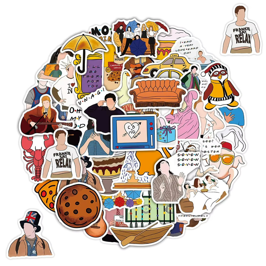 Rspctou Friends Cartoon-Aufkleber, Bunt / Mehrfarbig, Set / Bundle - Bild 2