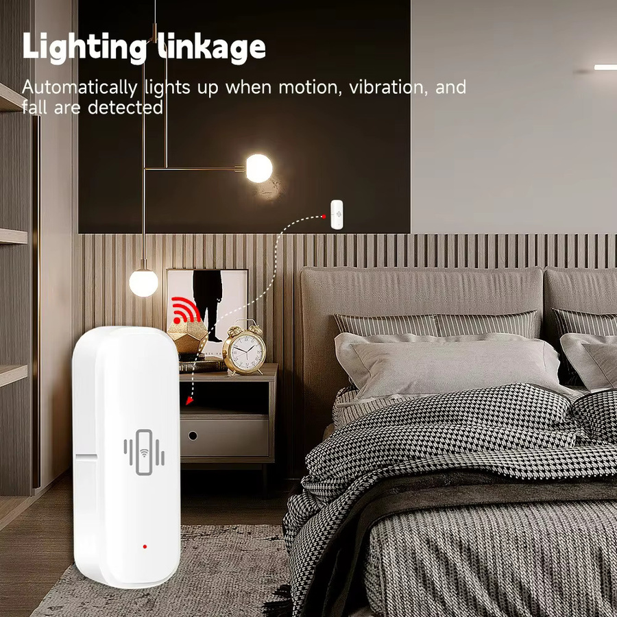 Tuya Smart WiFi Vibrationssensor in Weiß für Echtzeit-Überwachung und Schockalarm - Bild 3