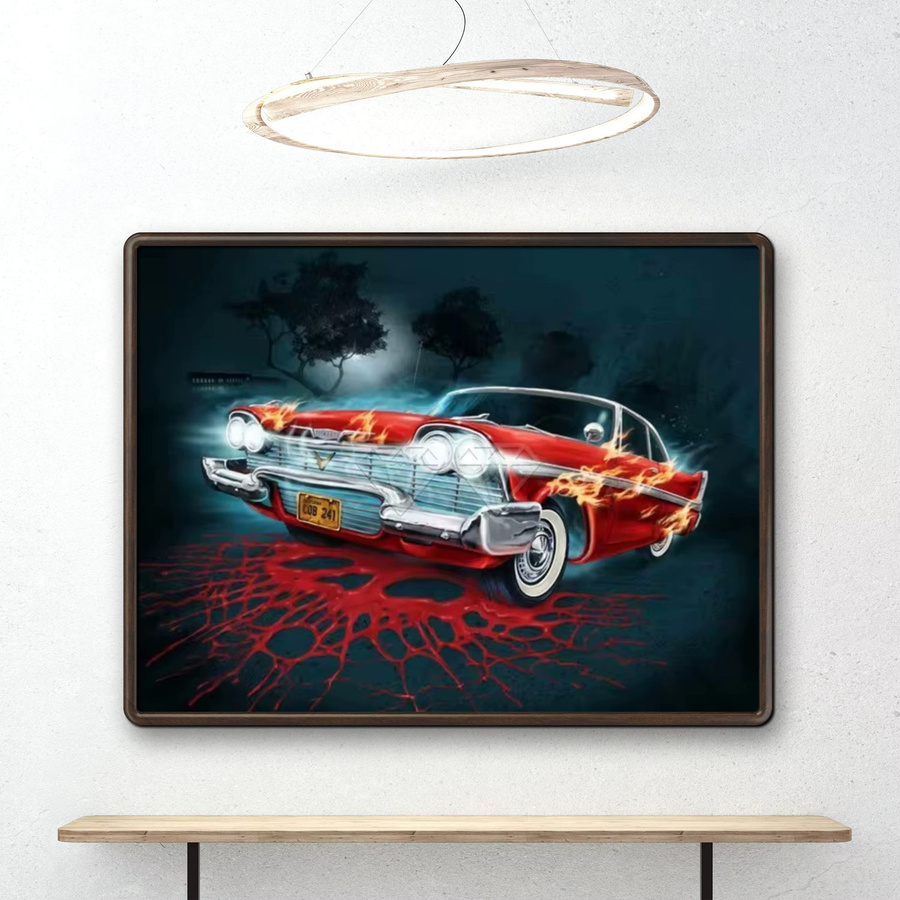5D-Diamant-Malerei-Set YUTTEE Cartoon-Sportwagen mit vollen runden Steinen als Mosaik-Kreuzstich zur Heimdekoration, B/H: 20 x 30 cm - Bild 2