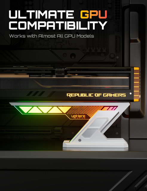 CX FUTRUE ARGB GPU-Stützhalterung aus Aluminiumlegierung mit magnetischer Basis und höhenverstellbarer Funktion in Weiß - Bild 1