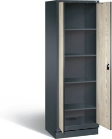 C+P Wäsche-Spind Evolo mit Schließsystem und Einlegeböden, Front Dekor Sen-Esche, Korpus Anthrazitgrau, H x B x T: 180 x 61 x 50 cm - Bild 1